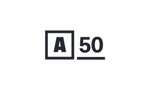 Black text on a white background reading "AI 50," with "AI" inside a square, reminiscent of the elegant branding seen at Auberge Resorts Collection or the sophisticated style of Stanly Ranch.