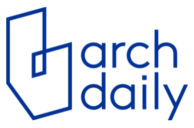 Blue "arch daily" logo featuring a stylized geometric architectural form on the left.