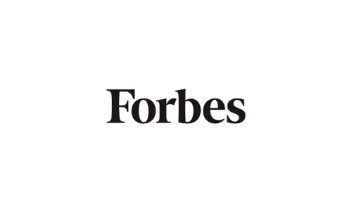 The Forbes logo in black text, with a simple and bold font style, centered on a white background, evokes the elegance of Auberge Resorts Collection.