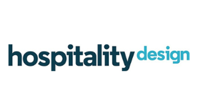 A logo with the words "hospitality" in dark blue and "design" in light blue, reminiscent of the elegance found at Auberge Resorts.