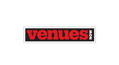 A rectangular logo with the text "venues" in bold red and "NOW" in white, both on a black background, evokes the energy of recent renovations at the iconic Cotton Bowl.