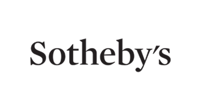 Logo of Sotheby's, with the brand name in black serif font against a white background, reminiscent of an Ellsworth Kelly abstract painting.