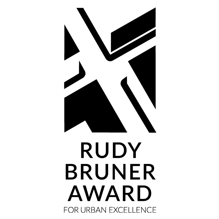 Black and white logo for the Rudy Bruner Award for Urban Excellence