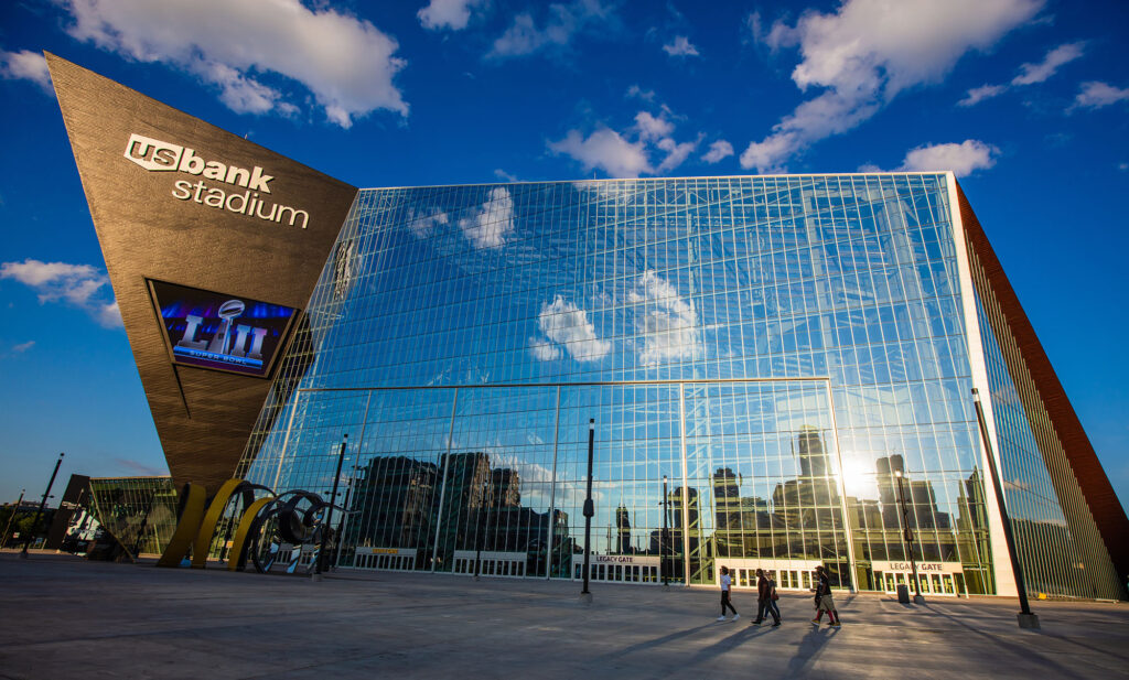 US Bank Stadium in Minneapolis, Minnesota. Home of the Minnesota Vikings NFL team